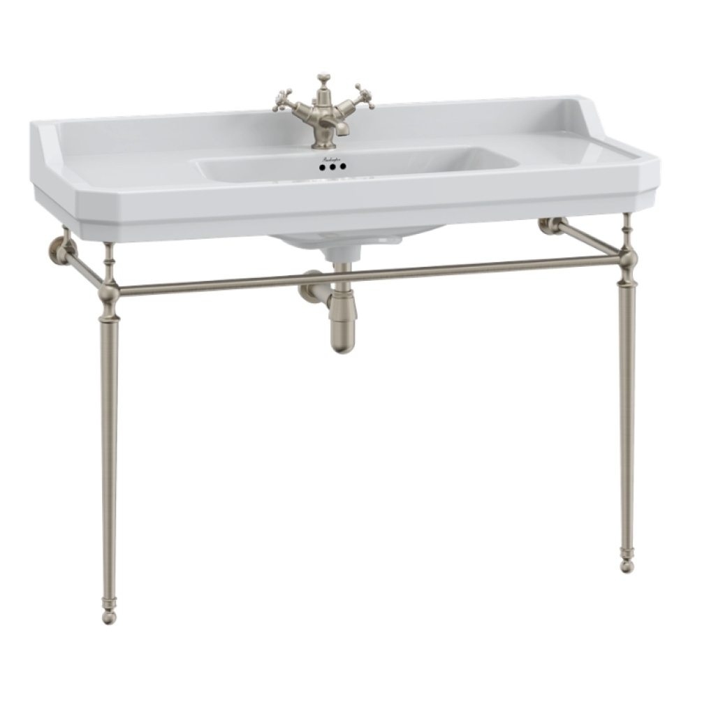 Product Cut out image of the Burlington Edwardian 1200mm Basin & Brushed Nickel Washstand